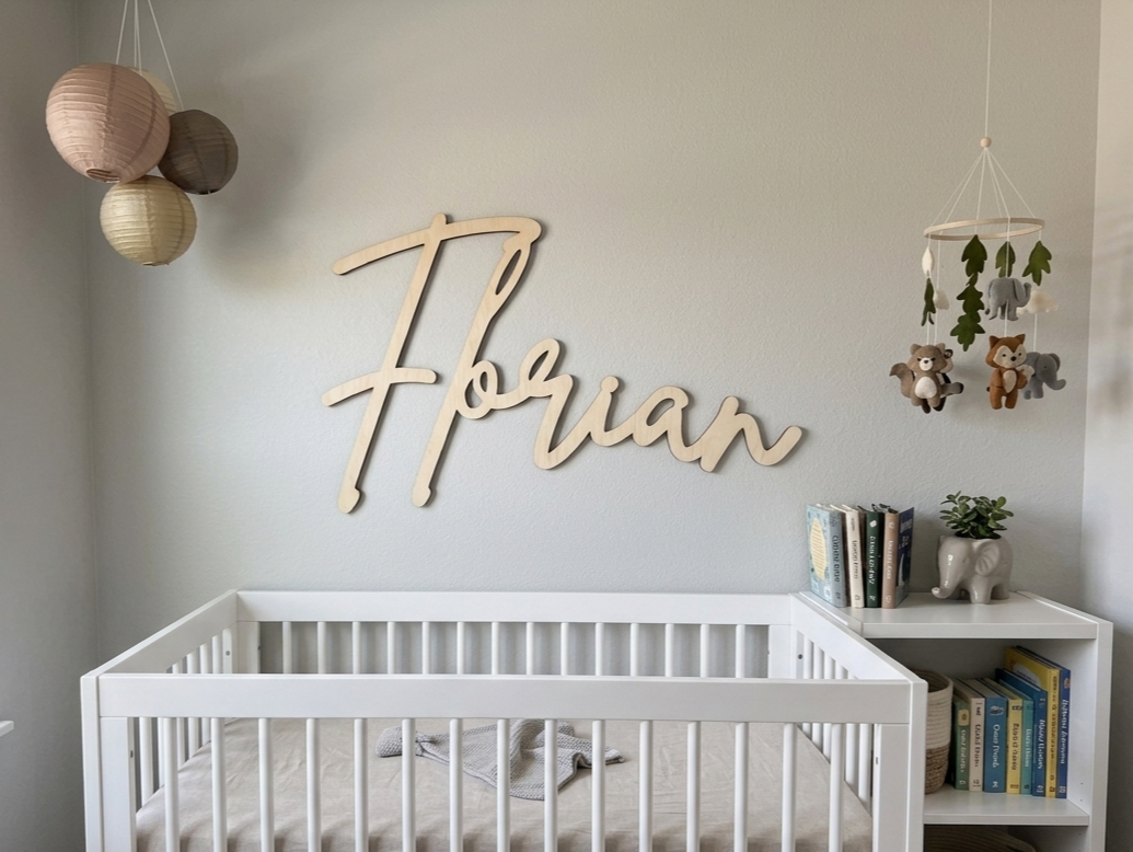 Custom Baby Nursery & Kids Bedroom Laser Cut Name Sign | 24 inches+